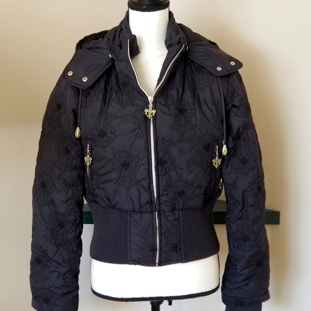 Women's Black Down Royal Plush Jacket